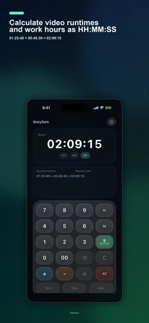 SixtySum - Time Calculator screenshot 1