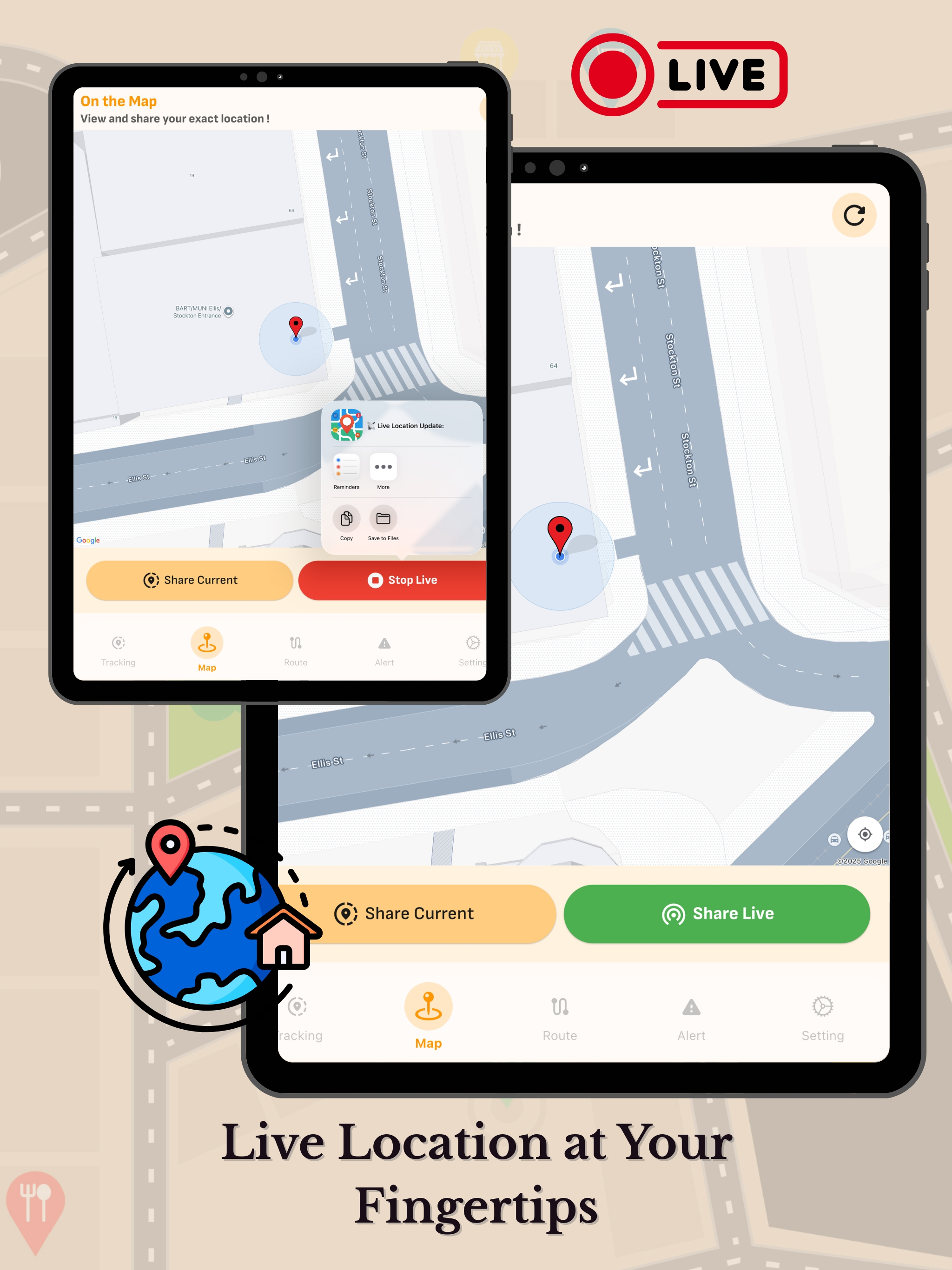 Live Map: Secure GPS Tracking