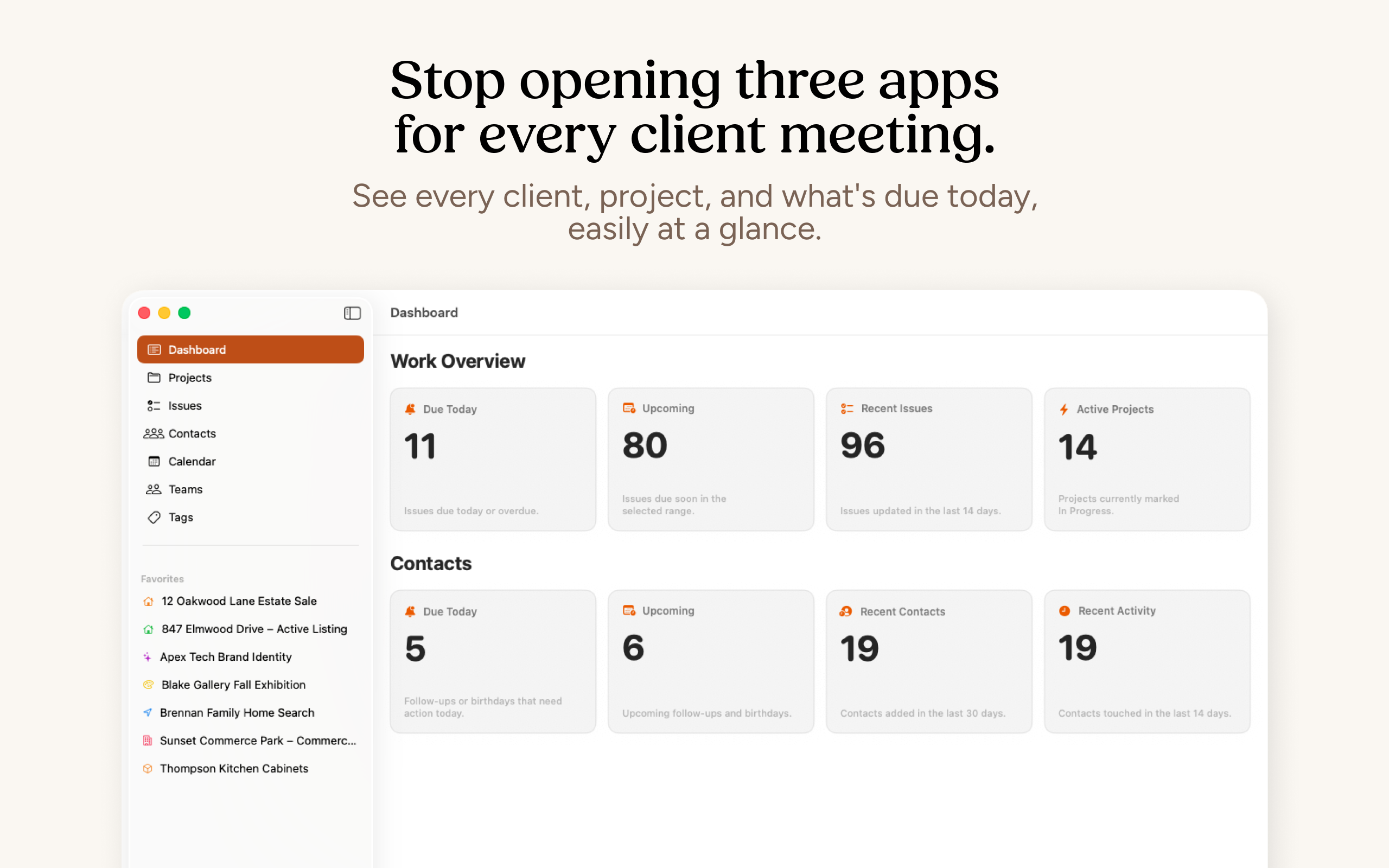 Clients – Contacts & Projects