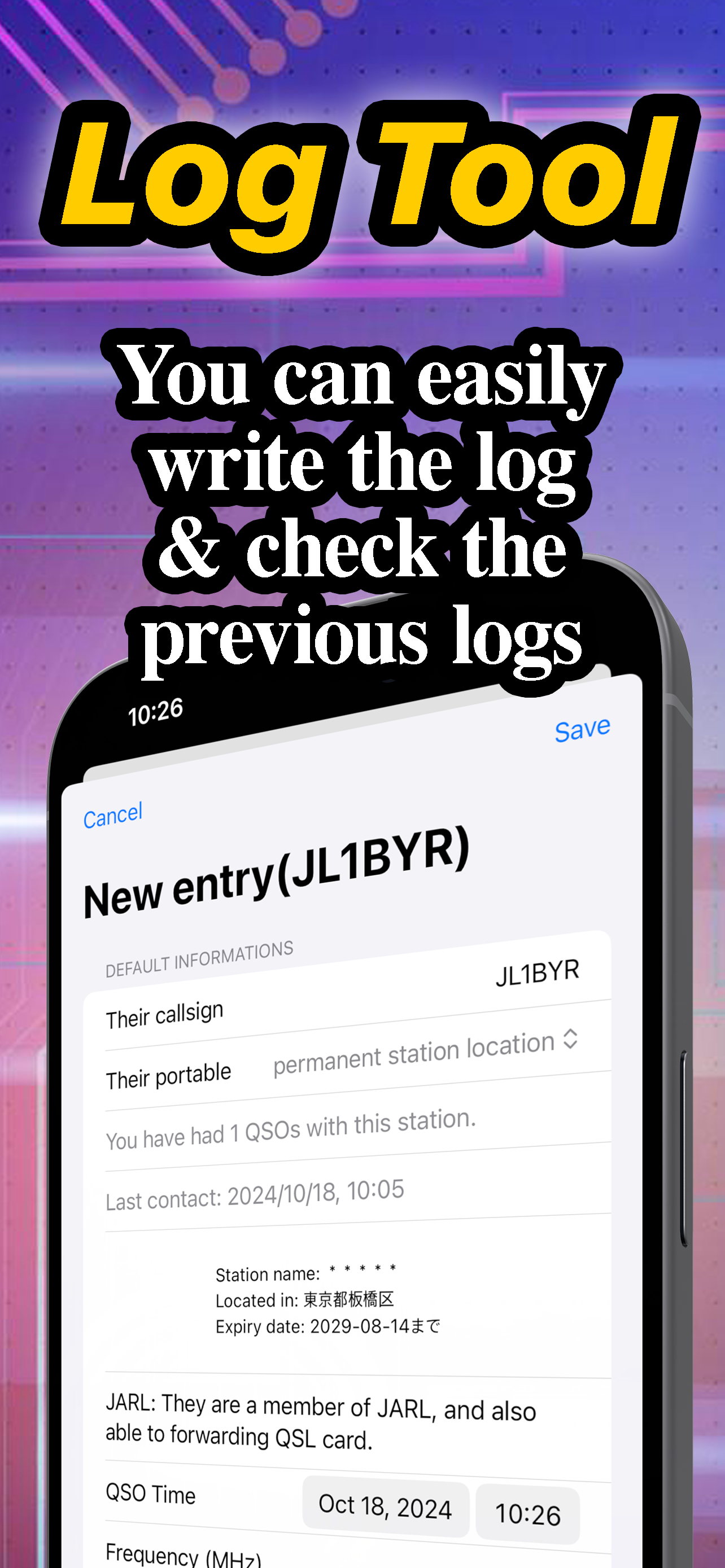 HAM Support - Powerful log app