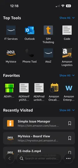 AEA Browser iPhone Screenshot 1