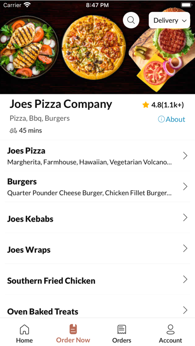 Joes Pizza Company Sutton Screenshot