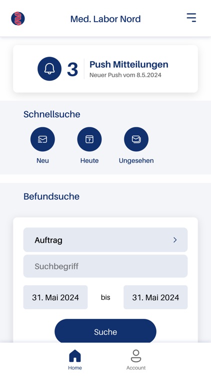 Med. Labor Nord Befund App