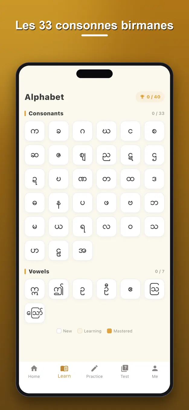Alphabet birman
