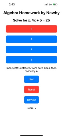 Algebra Homework by Newby screenshot