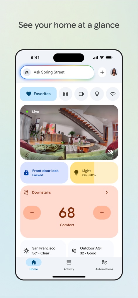 Google Home - Maison d'un coup d'œil