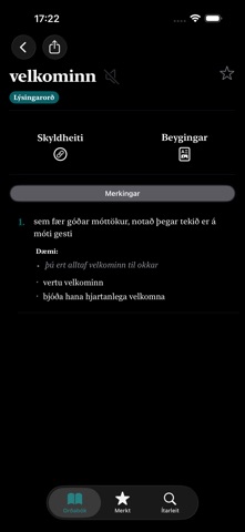 Íslensk Orðabók screenshot