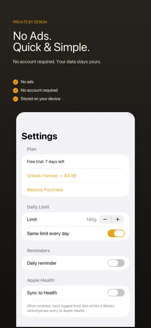 Carb Tracker: Keto Net Carbs screenshot 3