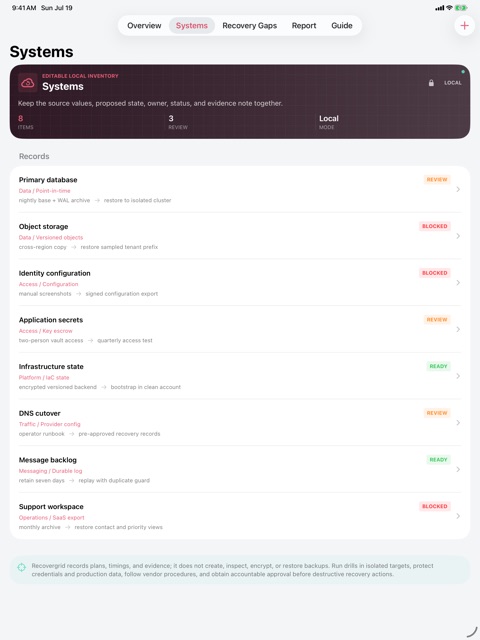 Recovergrid: Restore Drill screenshot 4