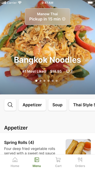 Manow Thai iPhone screenshot 2 - Food & Drink app