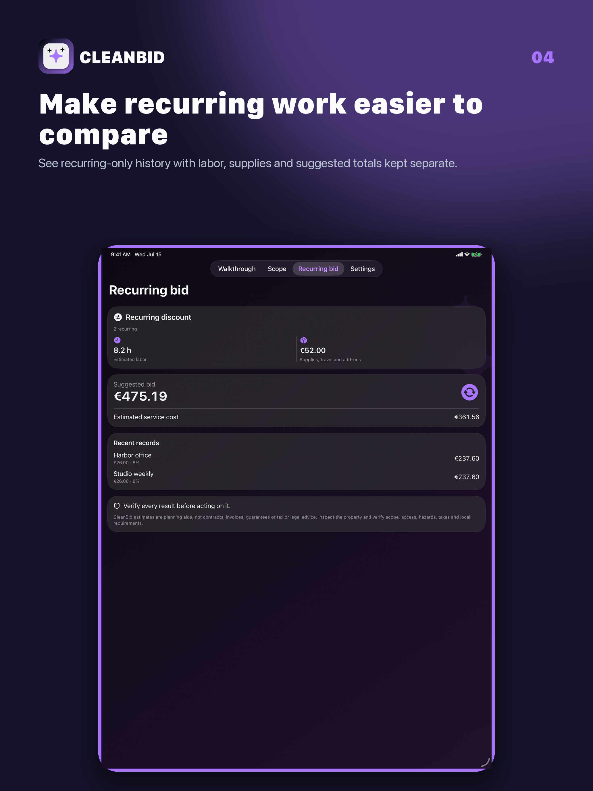 CleanBid: Cleaning Estimate screenshot 10