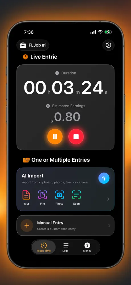 Hours Clocker: AI Punch Time 工时记录器应用截图