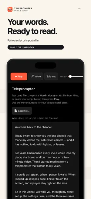 Teleprompter: Voice & Scroll screenshot 4