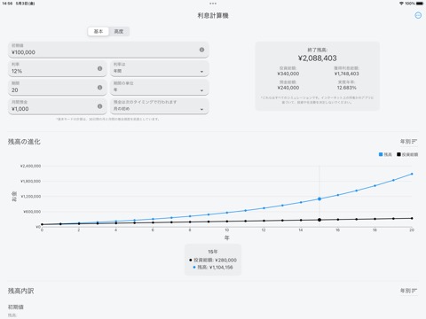 複利シミュレータのおすすめ画像1