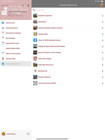 UChicago Guides iPad screenshot