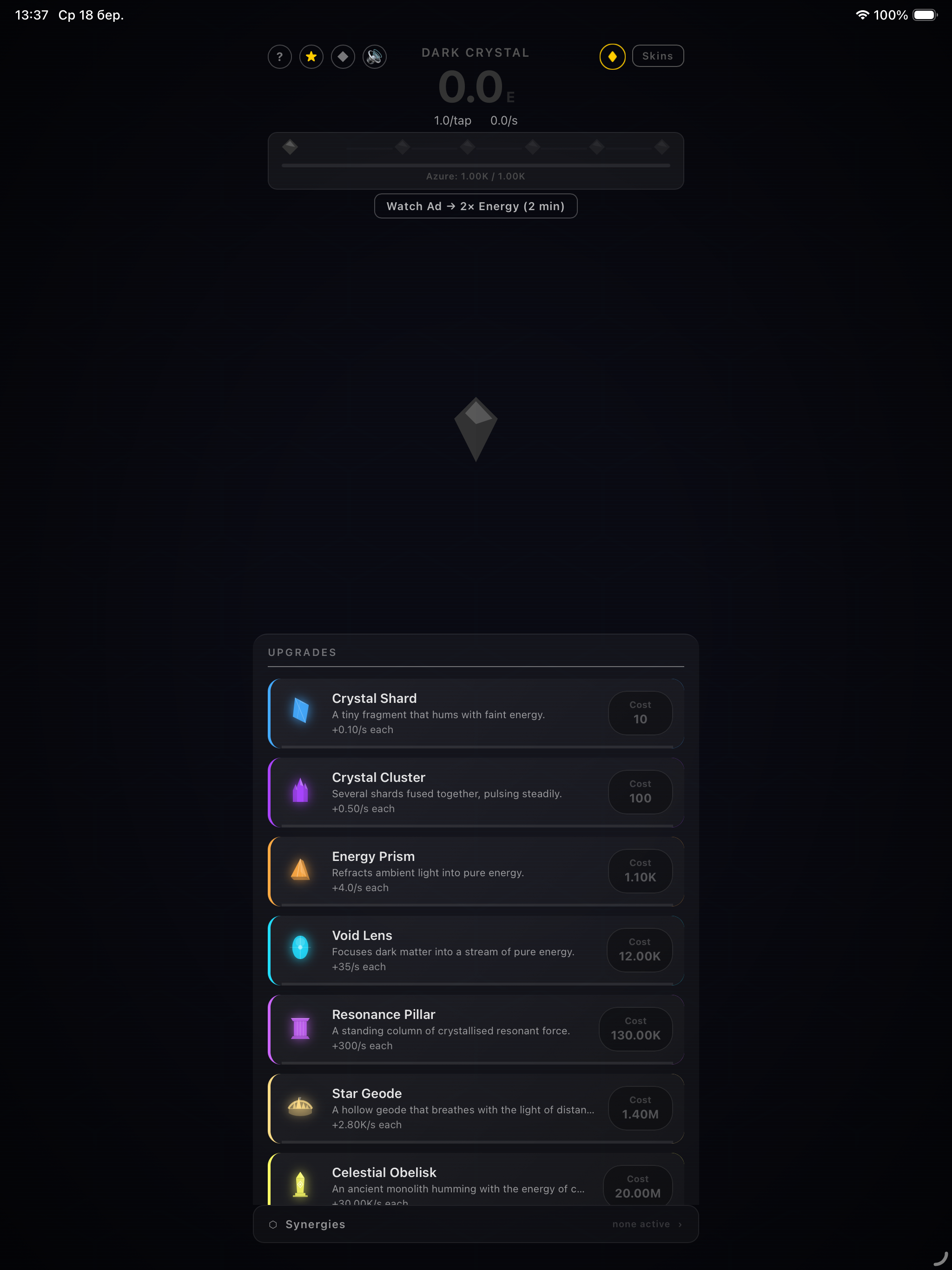 Magic Crystal Idle Game