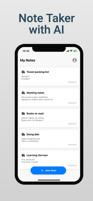StudyNotes AI - Note Taking AI Screenshot 1 of 5