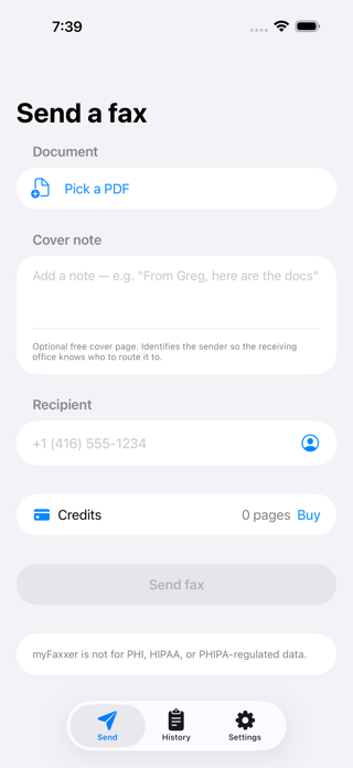 myFaxxer Screenshot 1 of 5