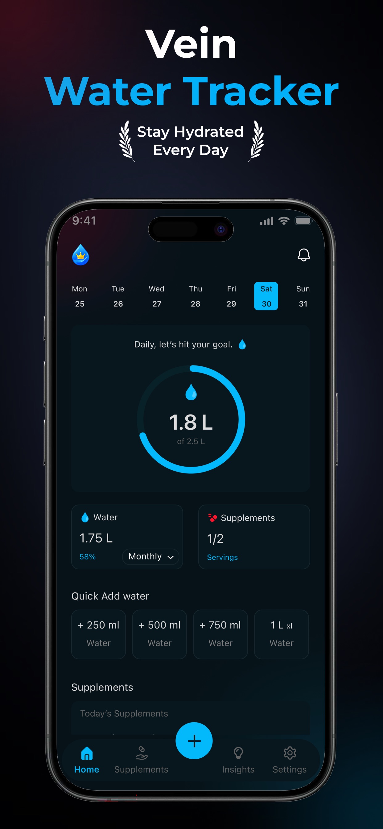 Screenshot 1 of Vein: Water & Supplements
