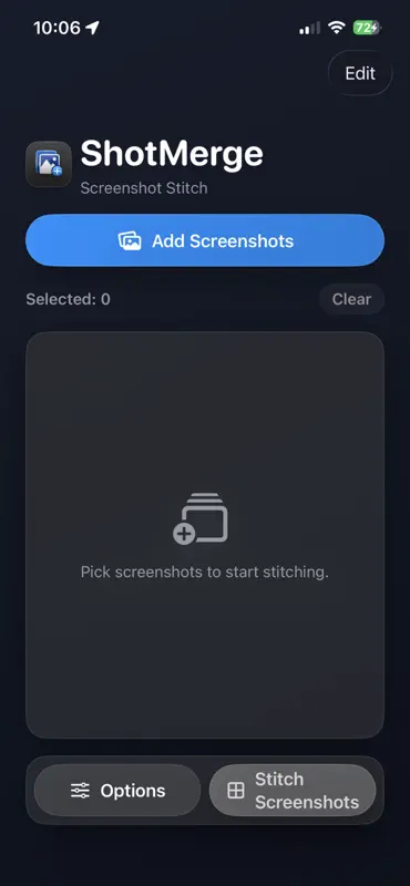 ShotMerge: Screenshot Stitcher screenshot 1 of 7