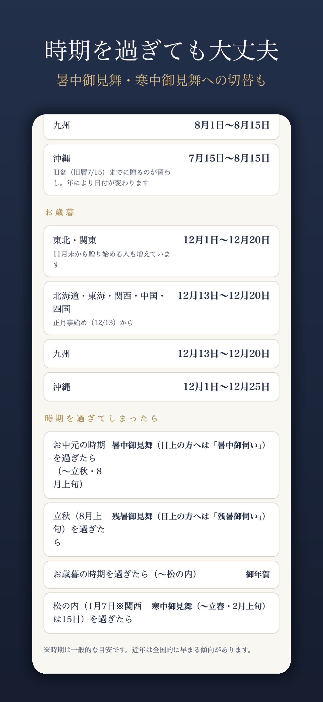 Screenshot 5 of お中元・お歳暮 いつ？早見帳