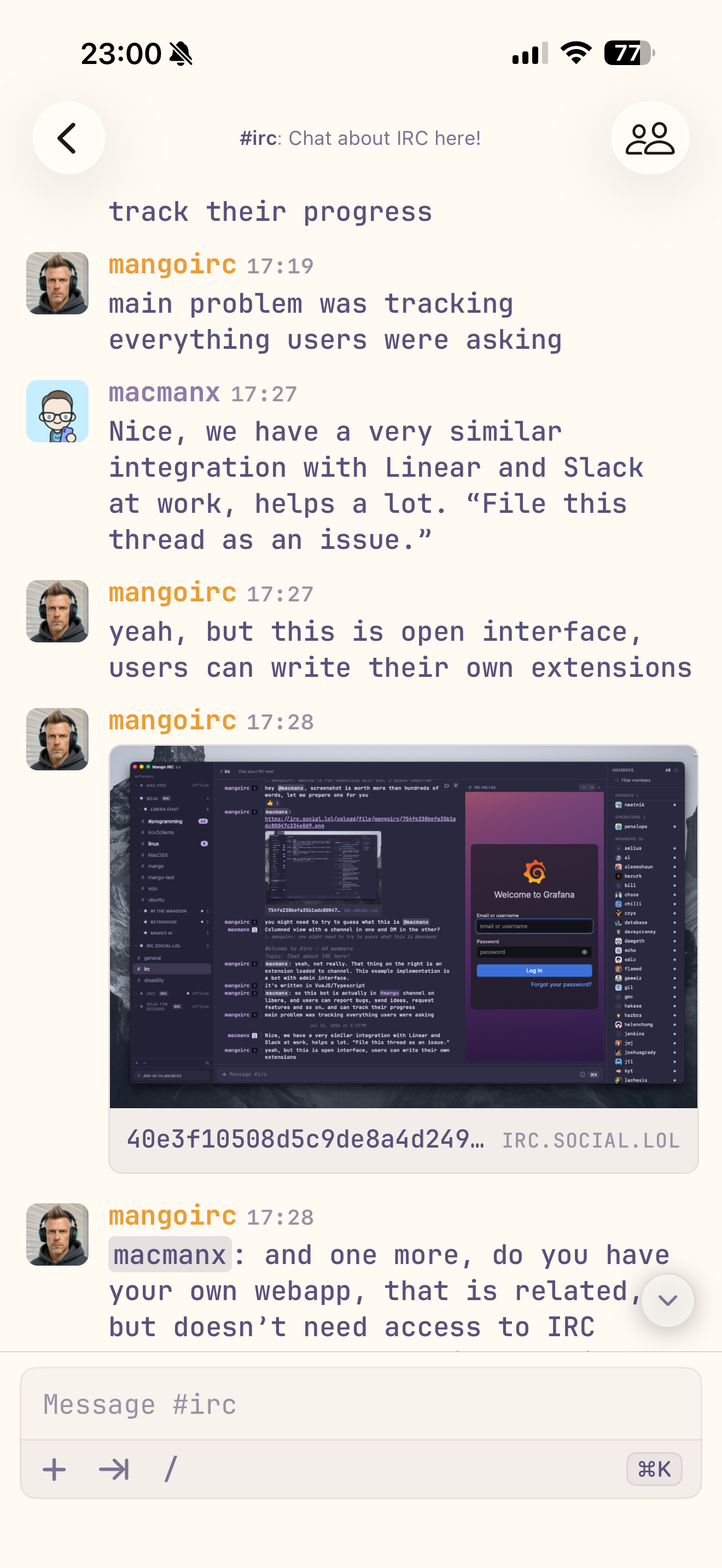 Mango IRC screenshot 6