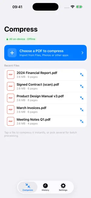 PDF Shrink: Offline Compress screenshot 1