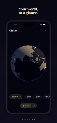 Meridiem — World Clock iPhone screenshot