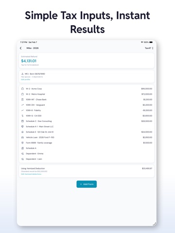 Tax Calculator USA - Tax47 iPad screenshot