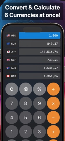 Multi-Currency Converter: 6xFX iPhone screenshot