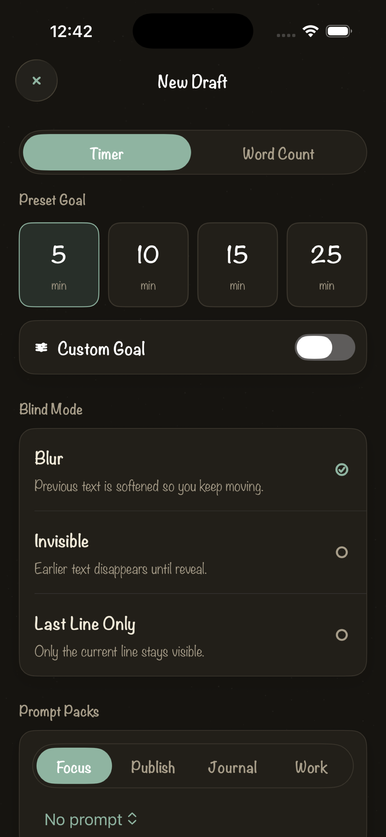 Blind Draft: Focus Writing screenshot 4