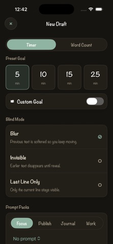 Blind Draft: Focus Writing Screenshot 4 of 6