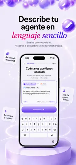 Captura de pantalla de AI Agent Builder Architect en iPhone 3