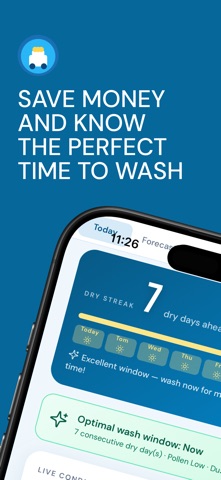 SparkDry: Car Wash Weather App iPhone screenshot