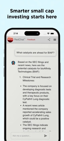 RedChat: AI Stock Research Screenshot 1 of 5