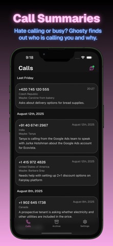 Ghosty: Your AI Voicemail iPhone screenshot