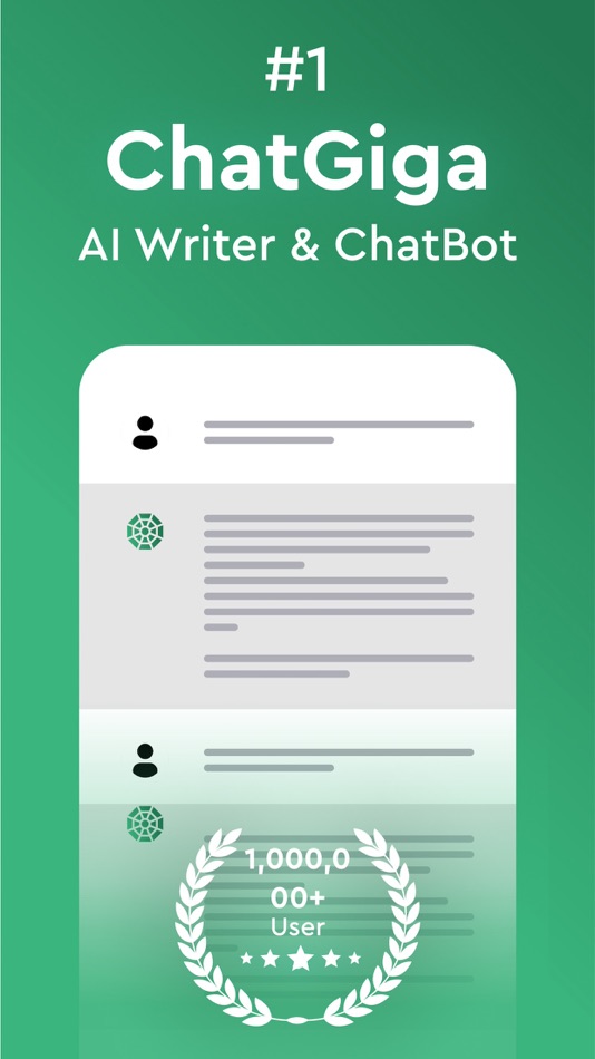 #1. AI Writer & ChatBot - ChatGiga (iOS) 来自: AppQ Technology