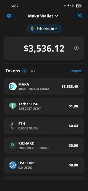 Maka Wallet screenshot 2