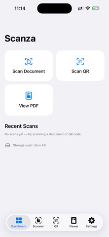 Scanza - PDF & QR Scanner iPhone screenshot