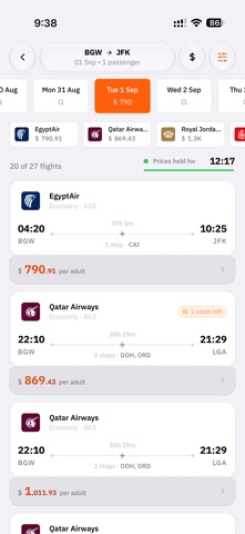 Fly4all حجوزات السفر من iPhone screenshot