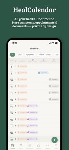 HealCalendar: Medical Diary iPhone screenshot