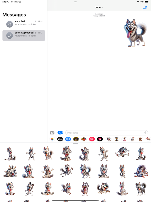 Screenshot #4 pour Goofy Husky Stickers