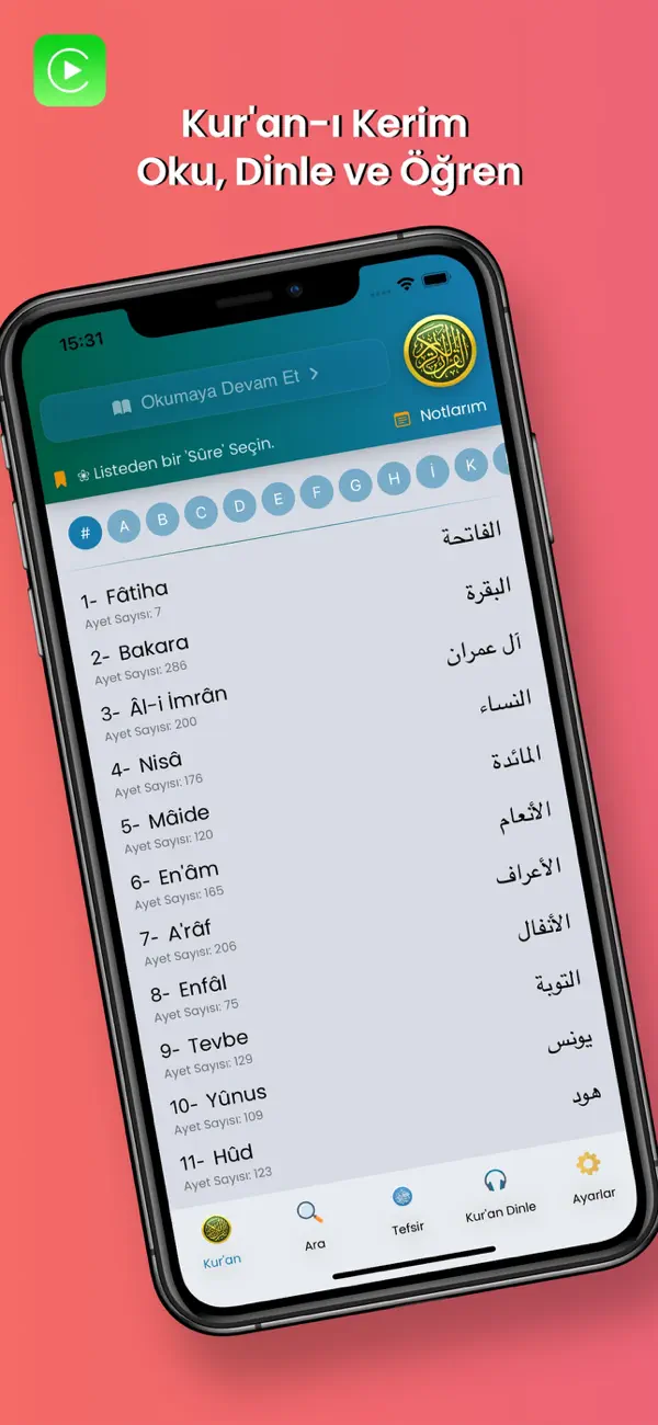 Screenshot #1 pour Kur'an Dinle