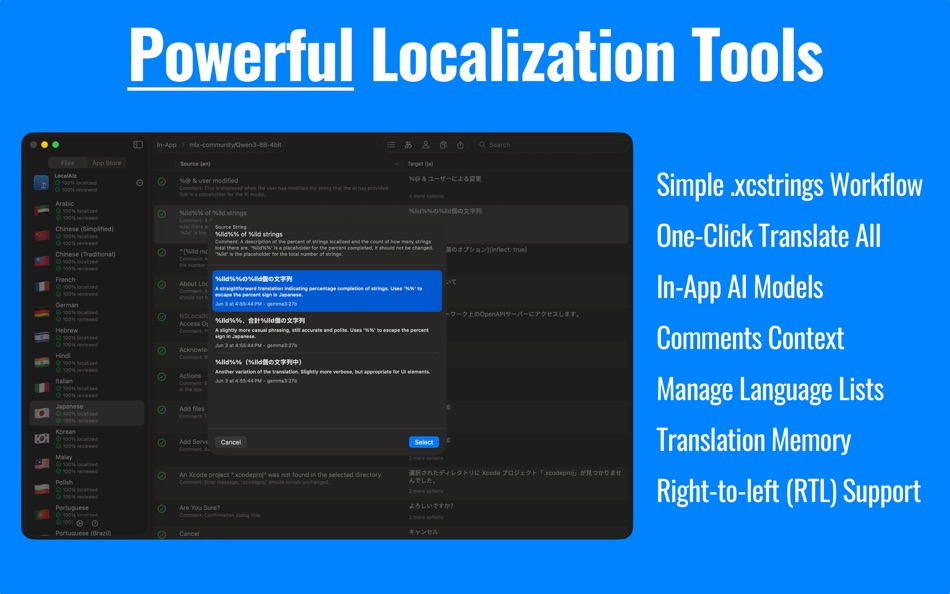 #2. AI App Translation - LocalAIz (macOS) De: CodeWerm LLC