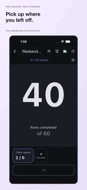 Row Counter Knit Crochet Pro screenshot 1