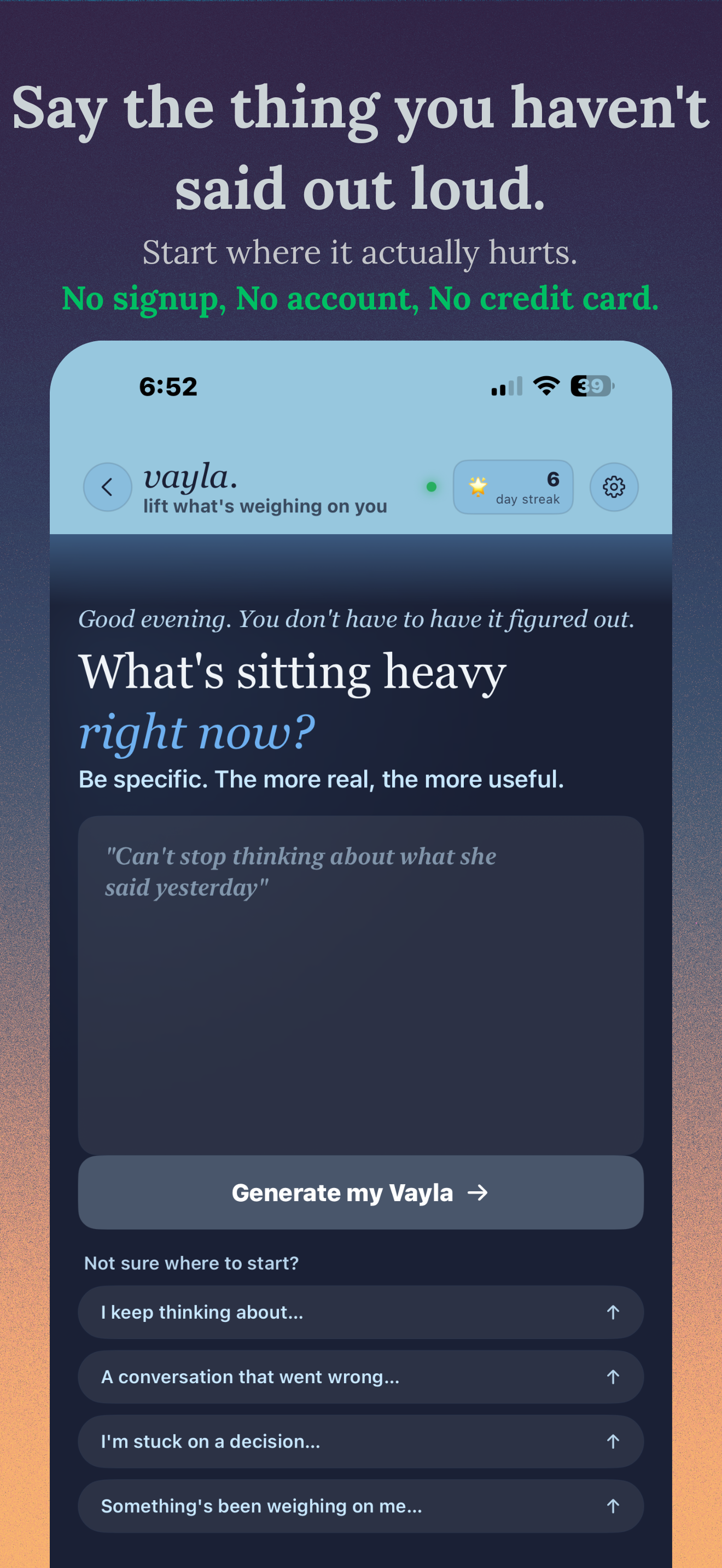 Vayla, mental wellness support