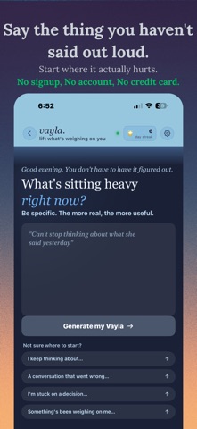 Vayla, mental wellness support iPhone screenshot