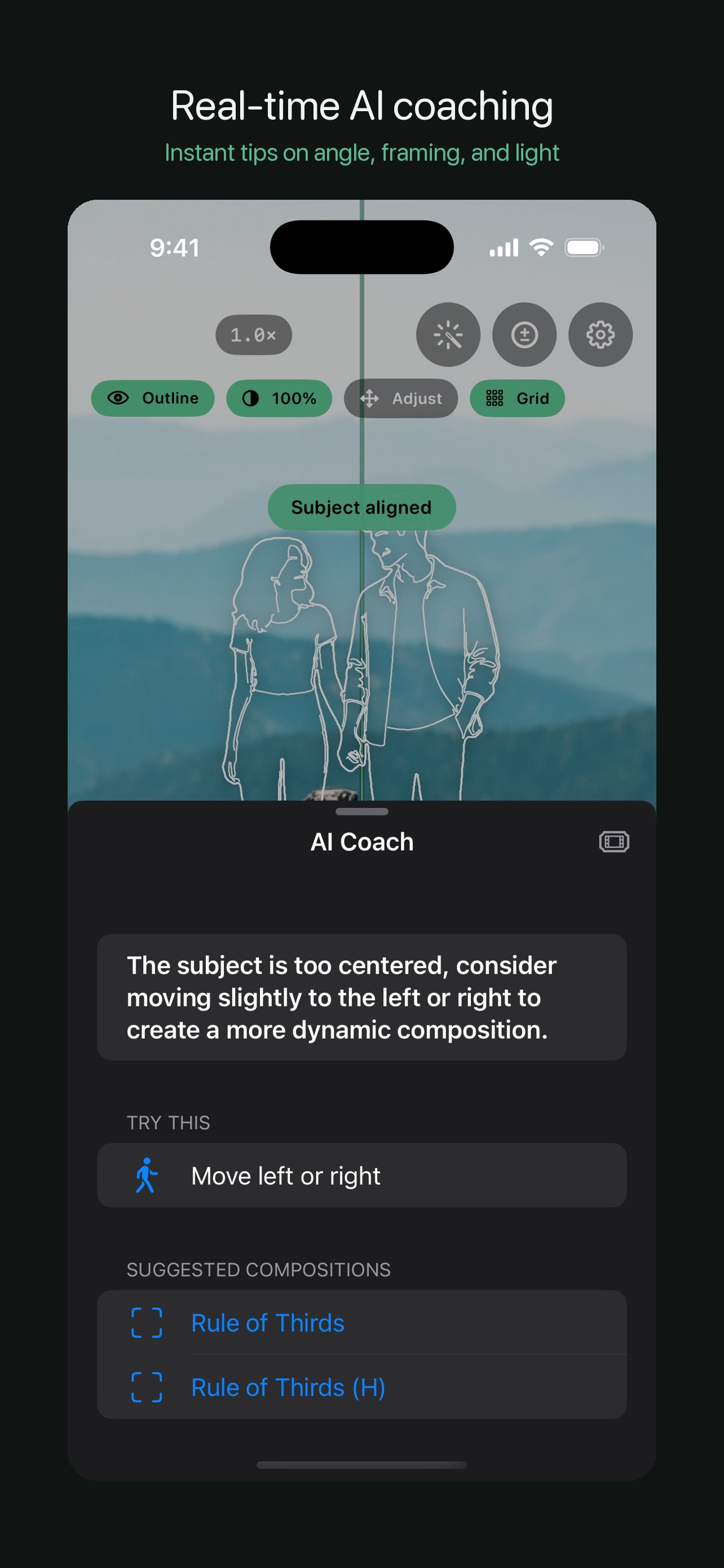 Screenshot 1 of ShotCoach: AI Camera Coach
