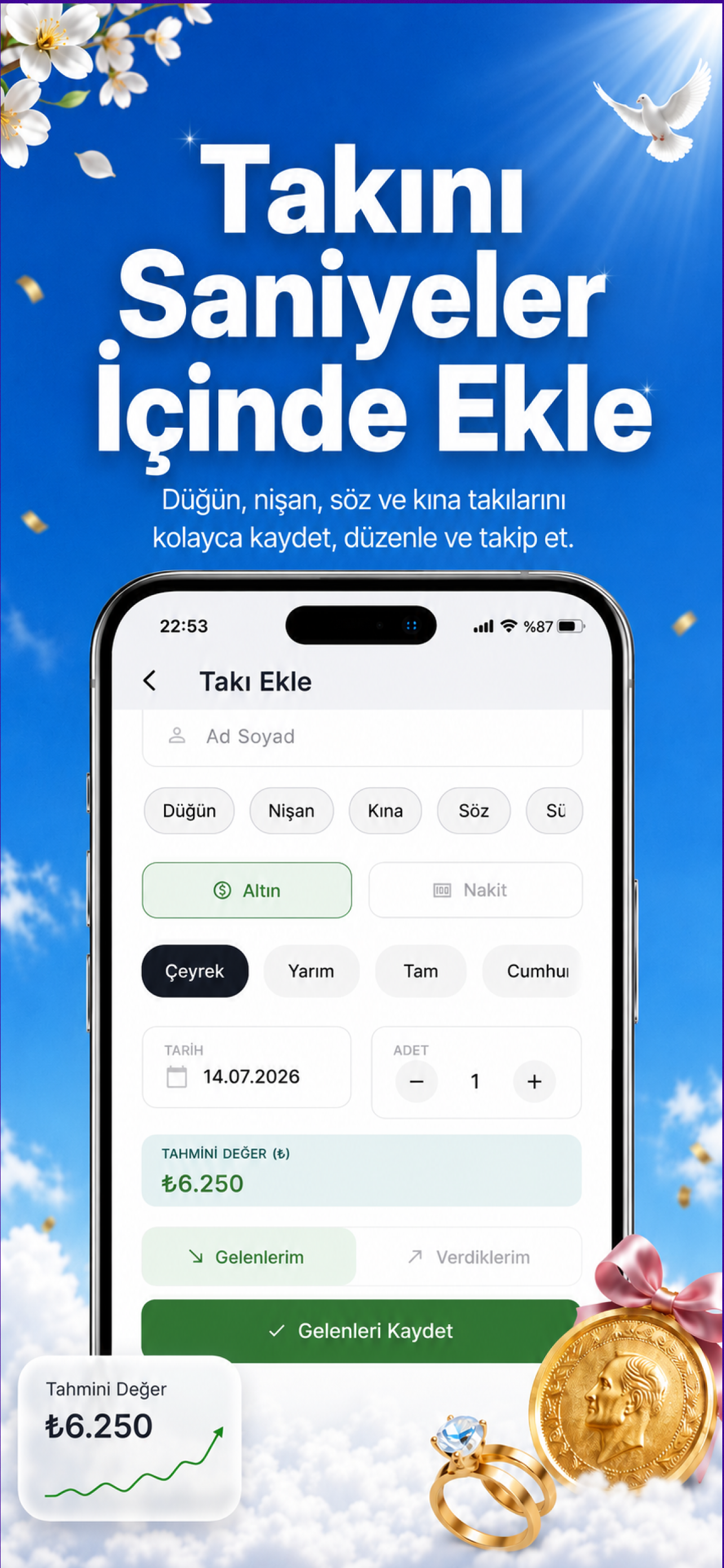 Takı Takip: Gold Gift Tracker screenshot 3