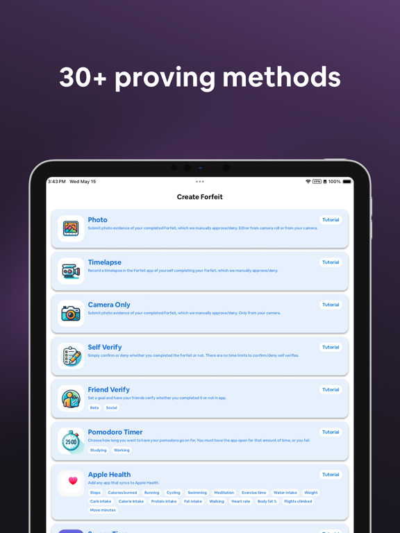 Forfeit: Habit Contracts iPad screenshot 6 - Productivity app